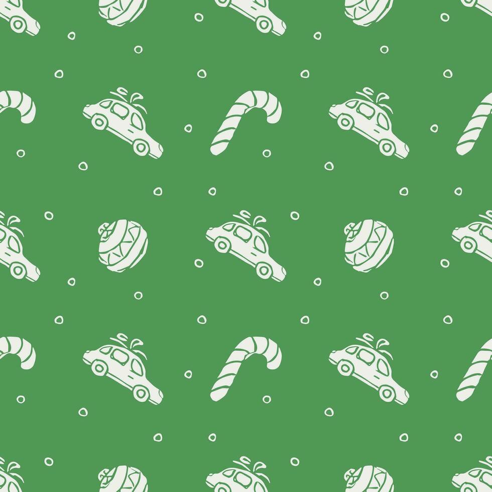 desatado Natal padronizar. Novo ano fundo. rabisco ilustração com Natal ícones vetor