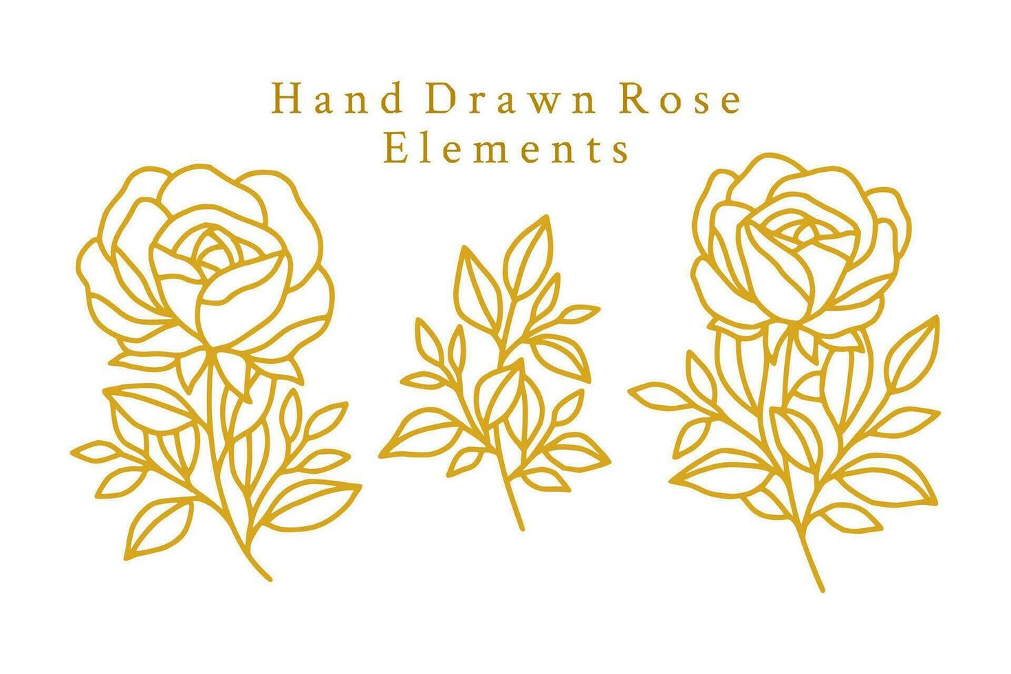 vintage mão desenhado rosa flor logotipo elemento coleção vetor