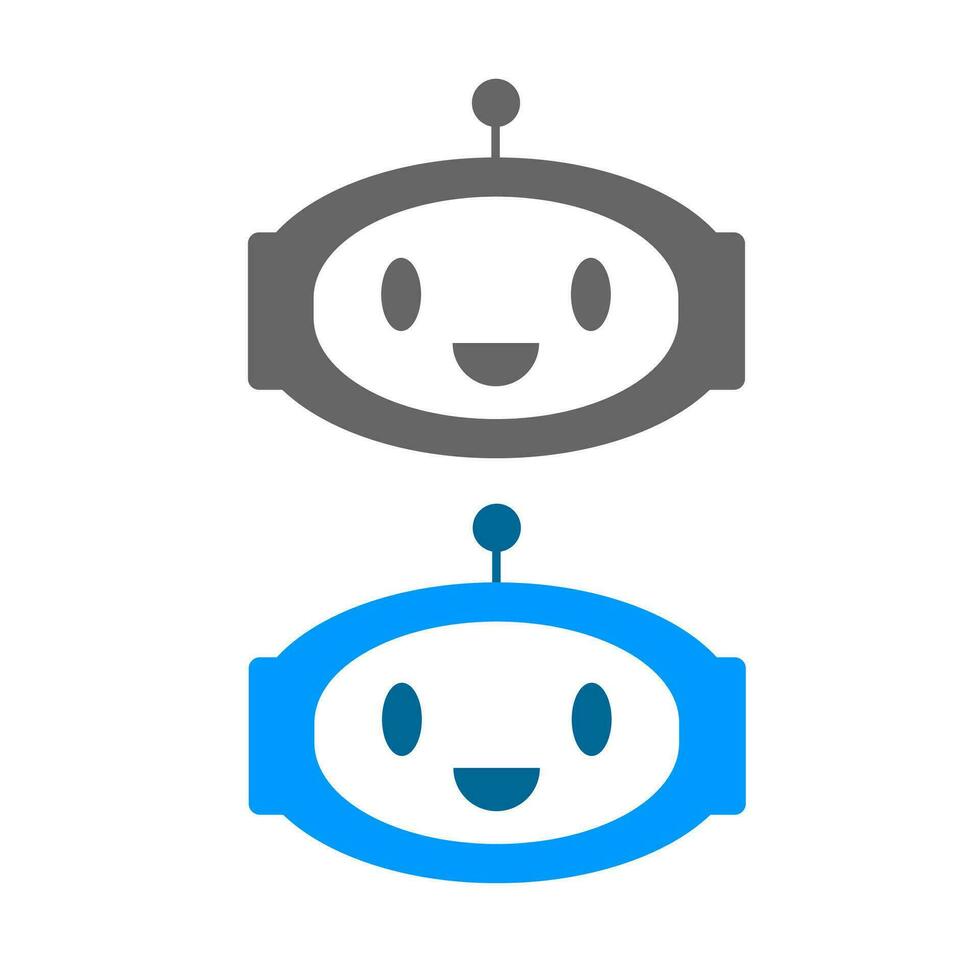 gpt bate-papo robô, virtual assistente logotipo Projeto conceito dentro azul e cinzento cor. cliente Apoio, suporte serviço bate-papo robô. vetor