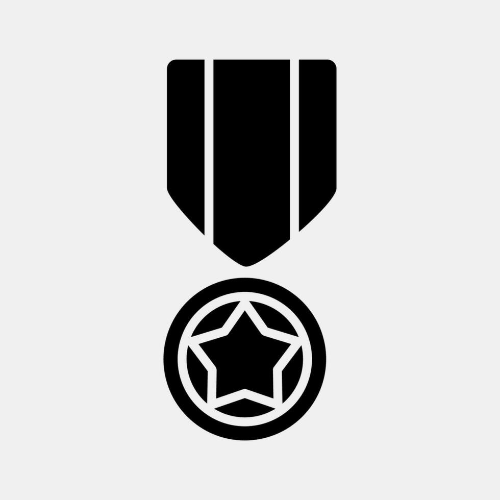 ícone medalha. militares elementos. ícones dentro glifo estilo. Boa para impressões, cartazes, logotipo, infográficos, etc. vetor