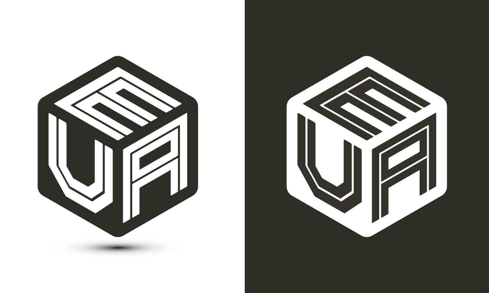 eua carta logotipo Projeto com ilustrador cubo logotipo, vetor logotipo moderno alfabeto Fonte sobreposição estilo.