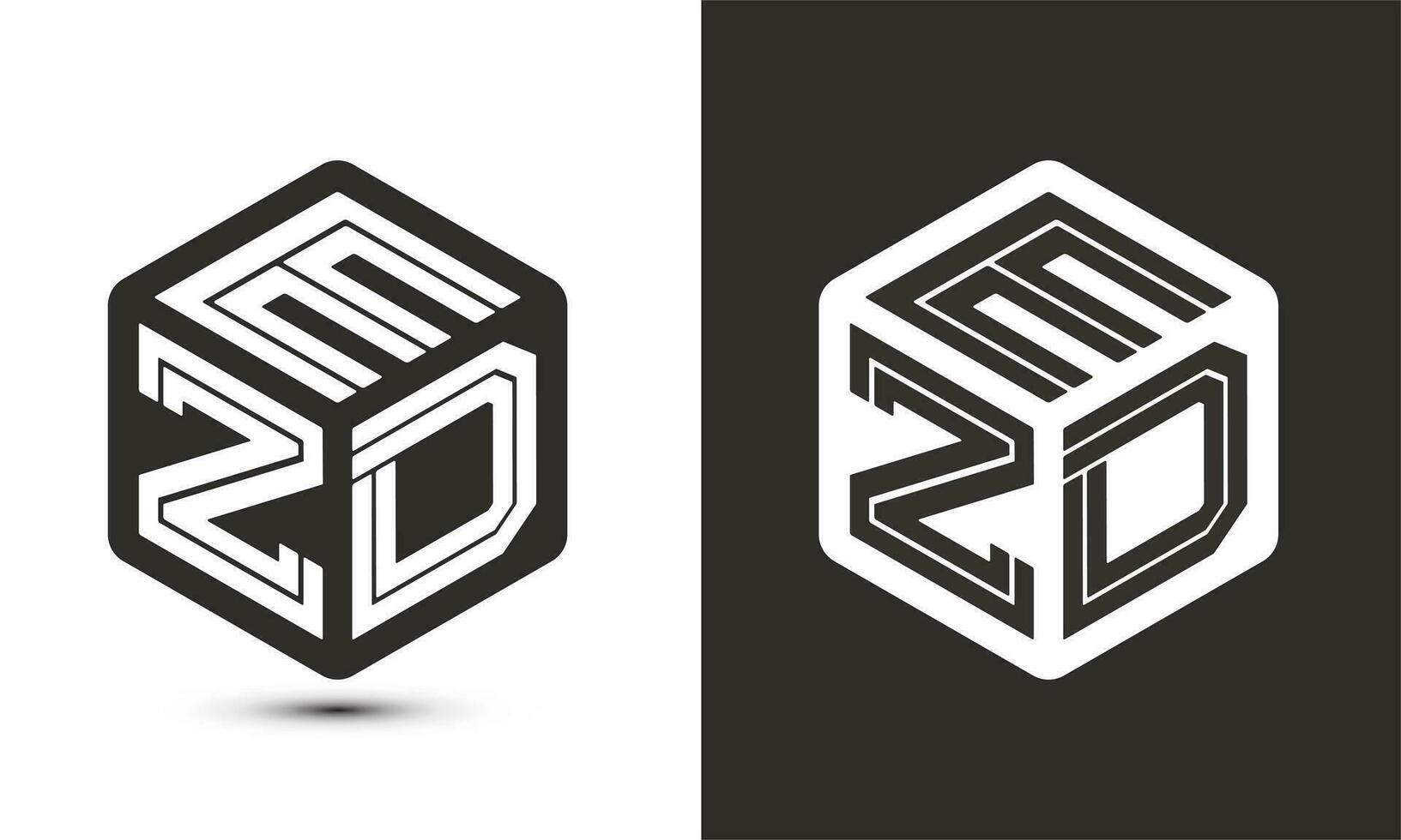 ezd carta logotipo Projeto com ilustrador cubo logotipo, vetor logotipo moderno alfabeto Fonte sobreposição estilo.