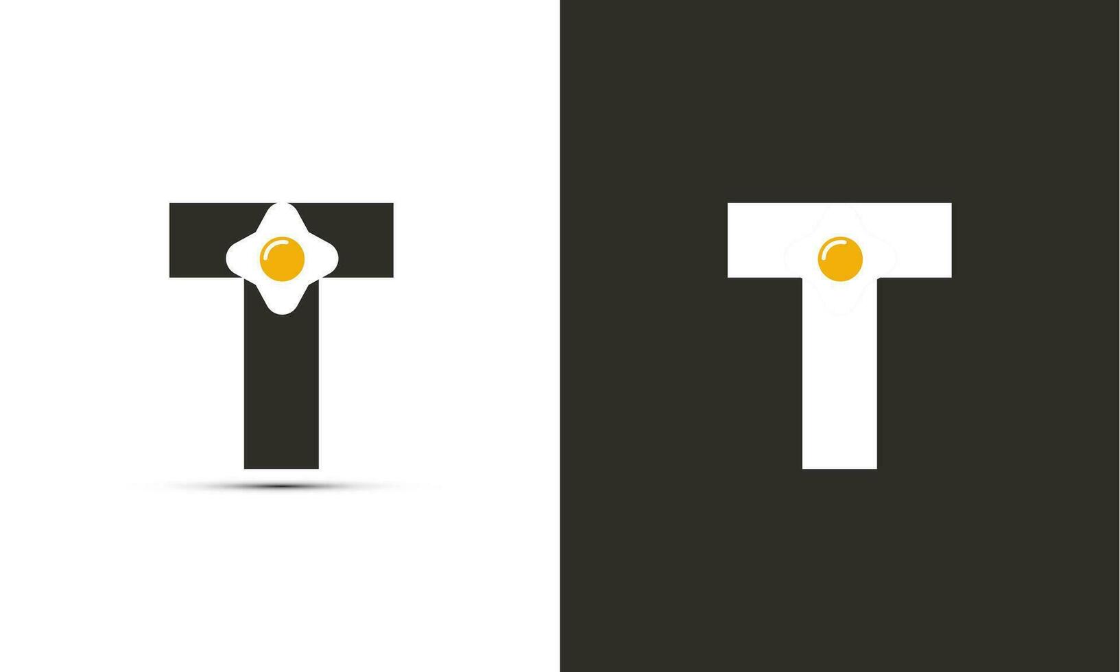 moderno ilustração logotipo Projeto inicial t combinar com frito ovo. vetor