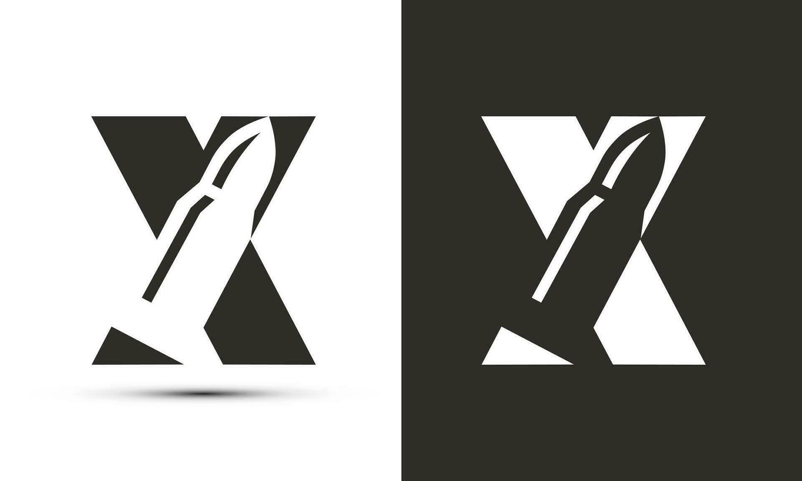 moderno ilustração logotipo Projeto inicial x combinar com bala. vetor