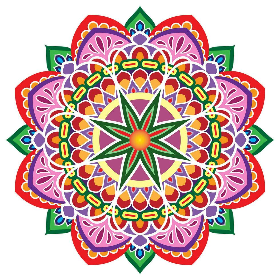 mandala flor cor vetor imagem.