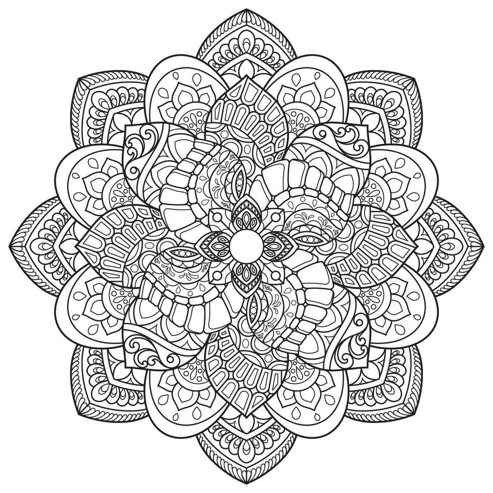 mandala flor para adulto coloração livro. vetor