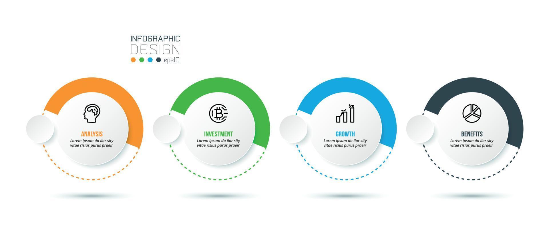 modelo de infográfico de conceito de negócio com opção. vetor