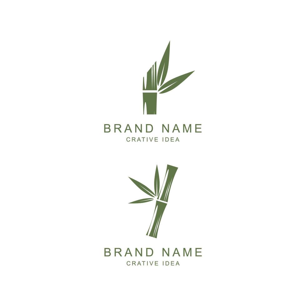 modelo de logotipo de bambu ilustração vetorial ícone design vetor