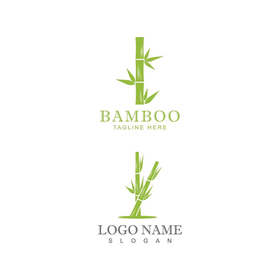 modelo de logotipo de bambu ilustração vetorial ícone design vetor