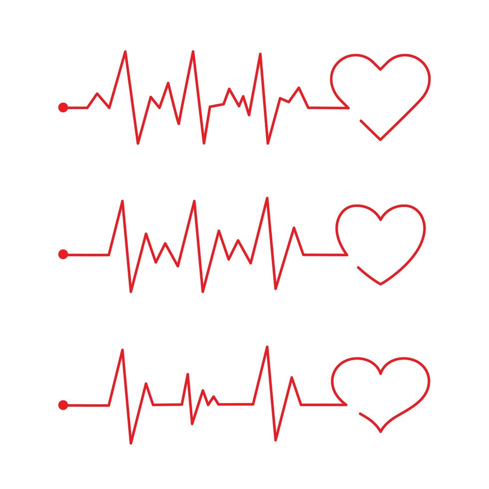 linha de ritmo do coração com formato de coração. logotipo da clínica de cardiologia. linha de batimento cardíaco de ecg abstrata. design de dia dos namorados. vetor