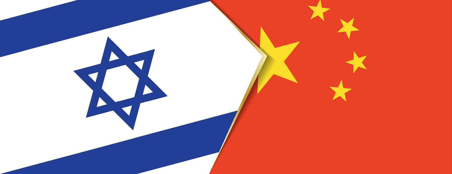 Israel e China bandeiras, dois vetor bandeiras.