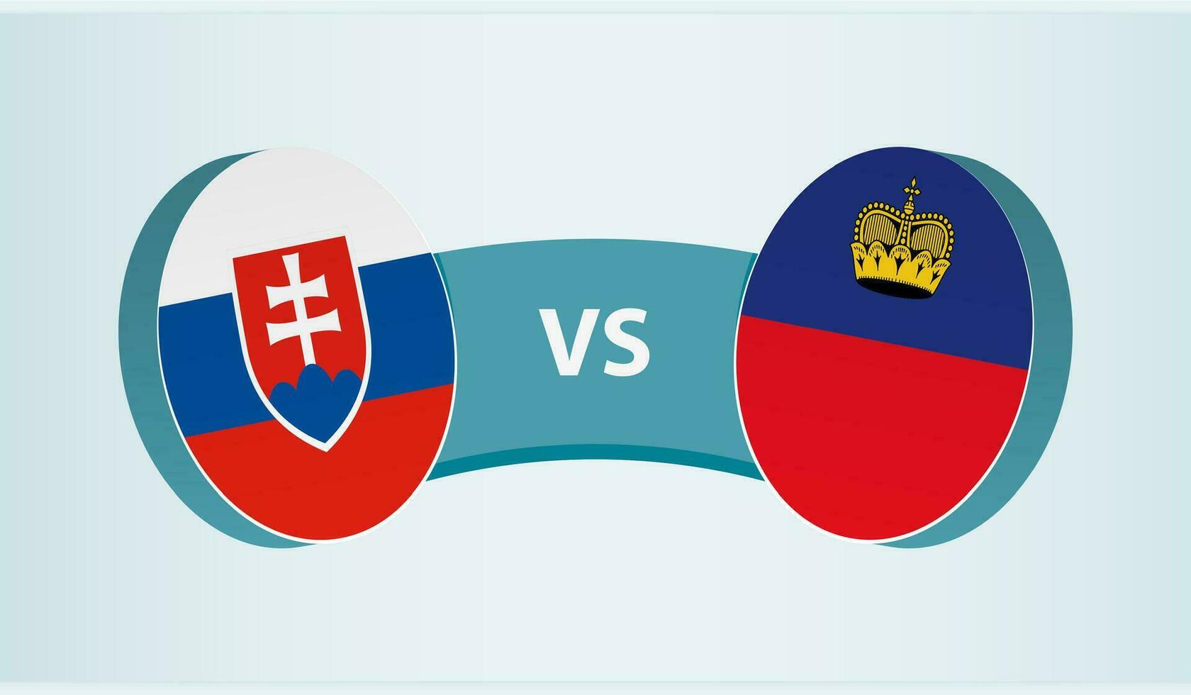 Eslováquia versus Liechtenstein, equipe Esportes concorrência conceito. vetor