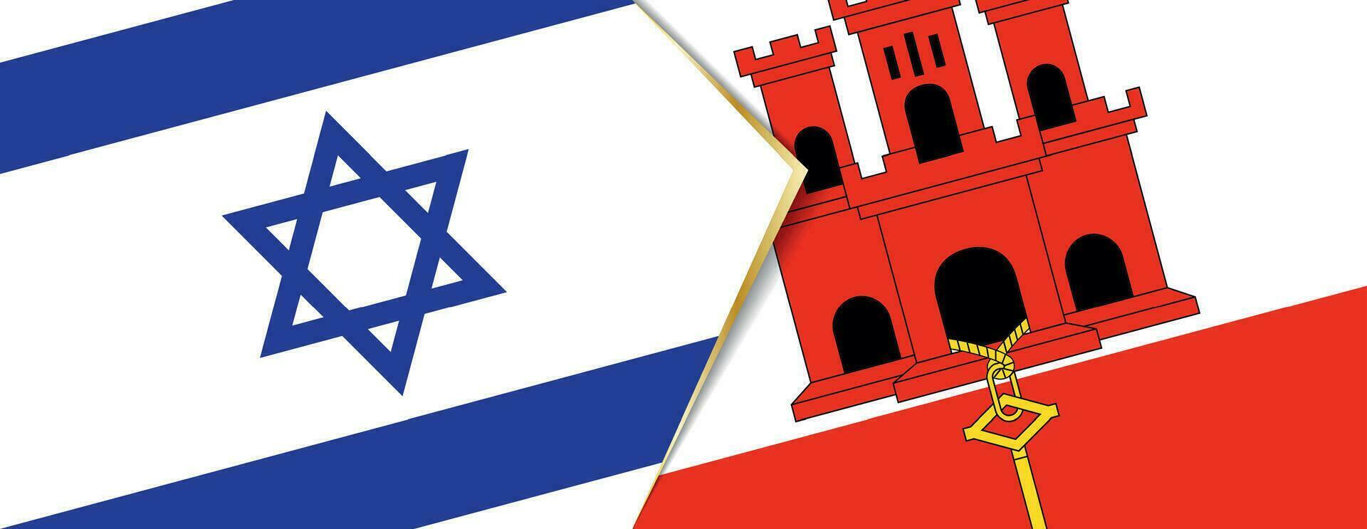 Israel e Gibraltar bandeiras, dois vetor bandeiras.