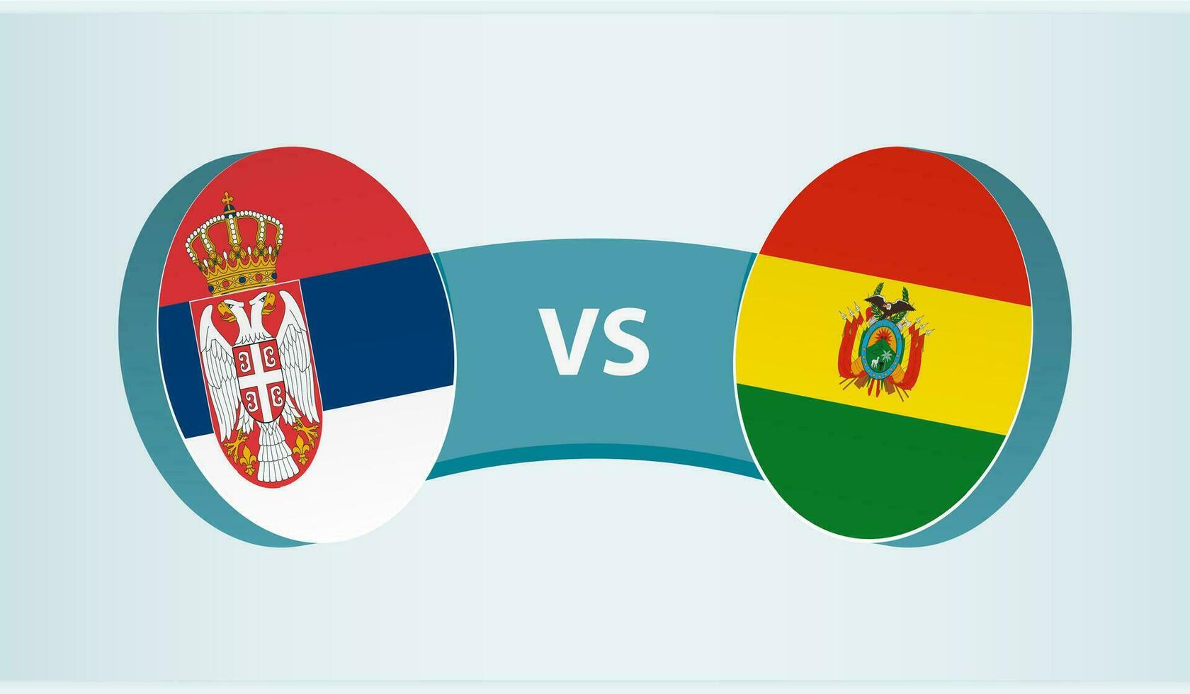 Sérvia versus Bolívia, equipe Esportes concorrência conceito. vetor