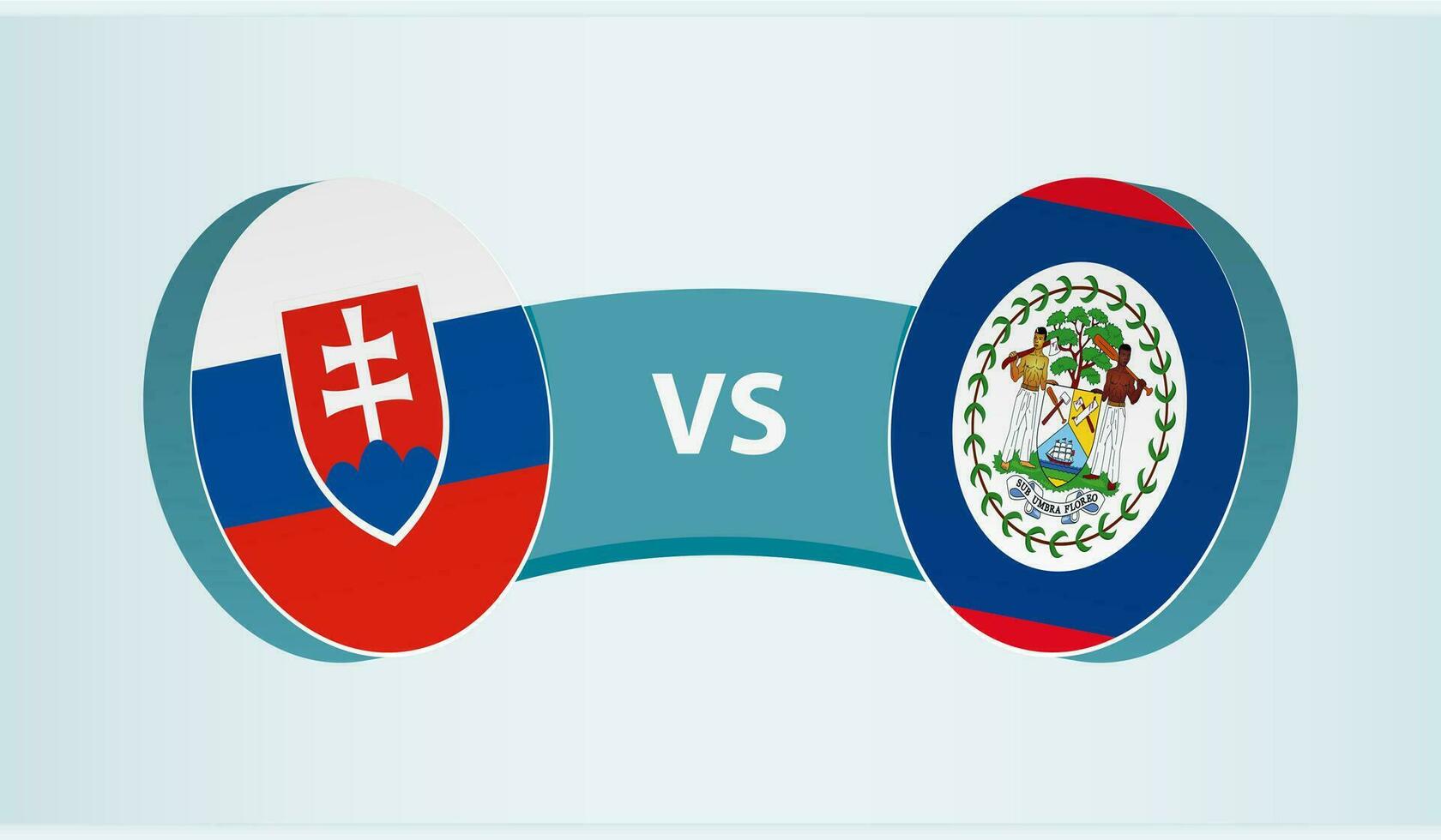 Eslováquia versus belize, equipe Esportes concorrência conceito. vetor