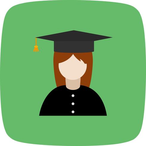 Vector ícone de estudante feminino