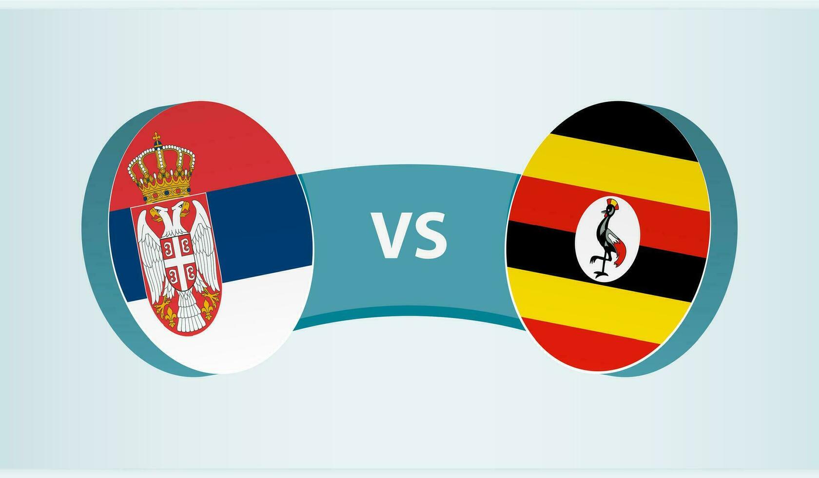 Sérvia versus Uganda, equipe Esportes concorrência conceito. vetor