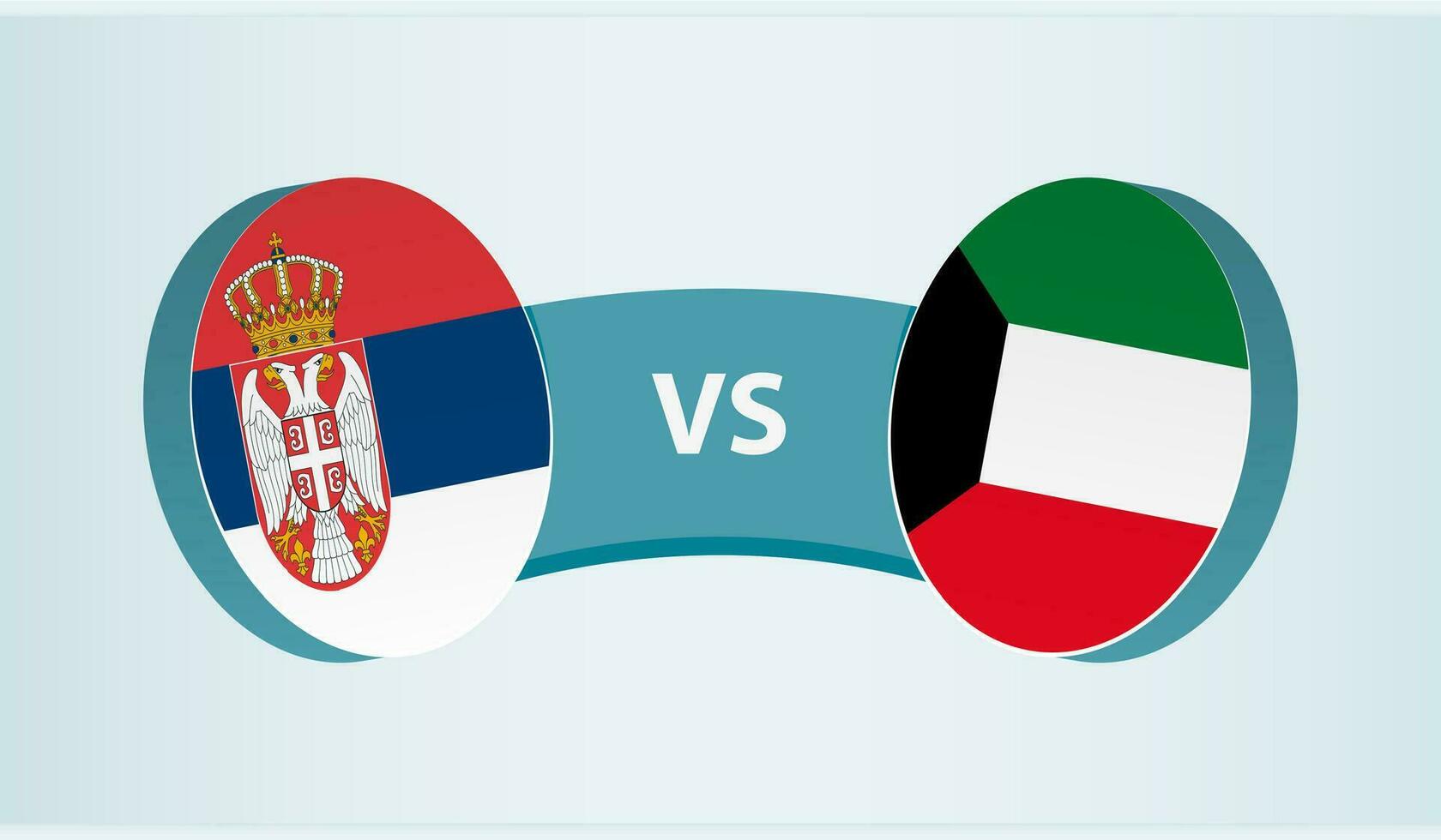 Sérvia versus Kuwait, equipe Esportes concorrência conceito. vetor