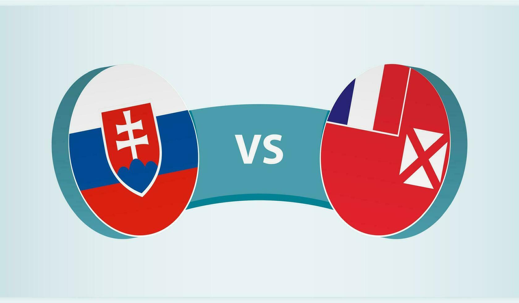 Eslováquia versus Wallis e futuna, equipe Esportes concorrência conceito. vetor