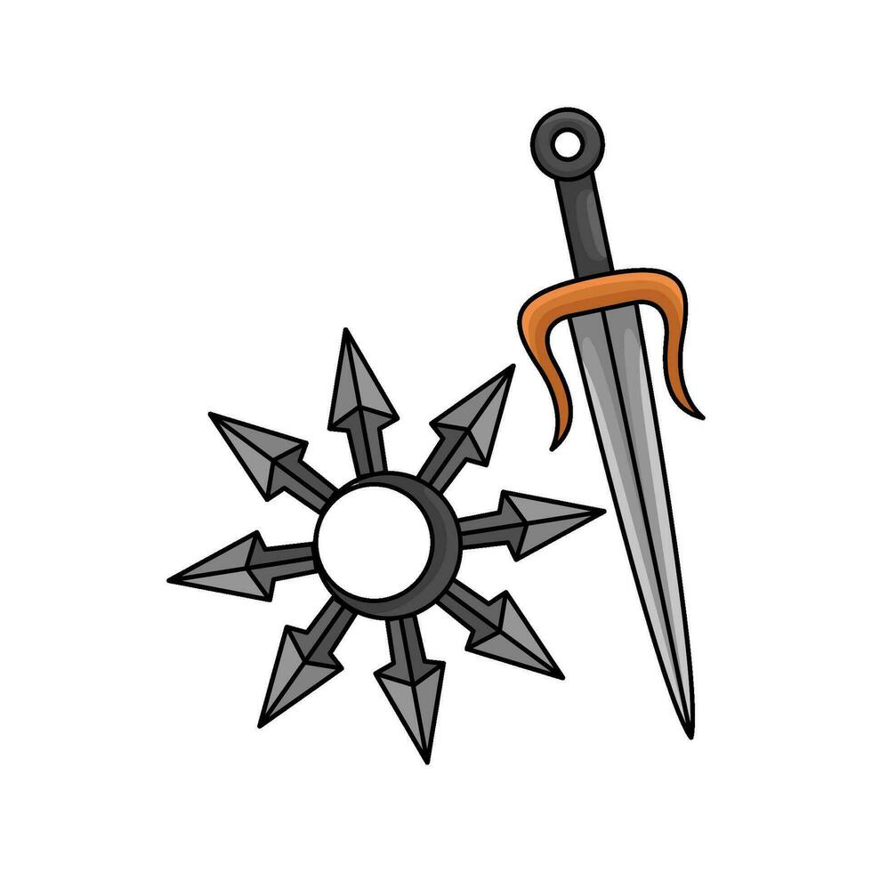 espada com Shuriken ilustração vetor