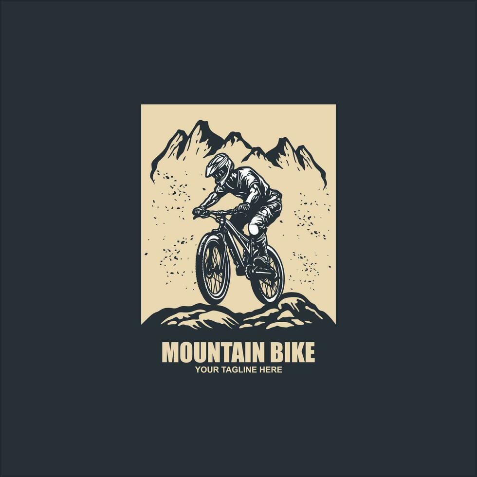 andar de logotipo de vetor de mountain bike