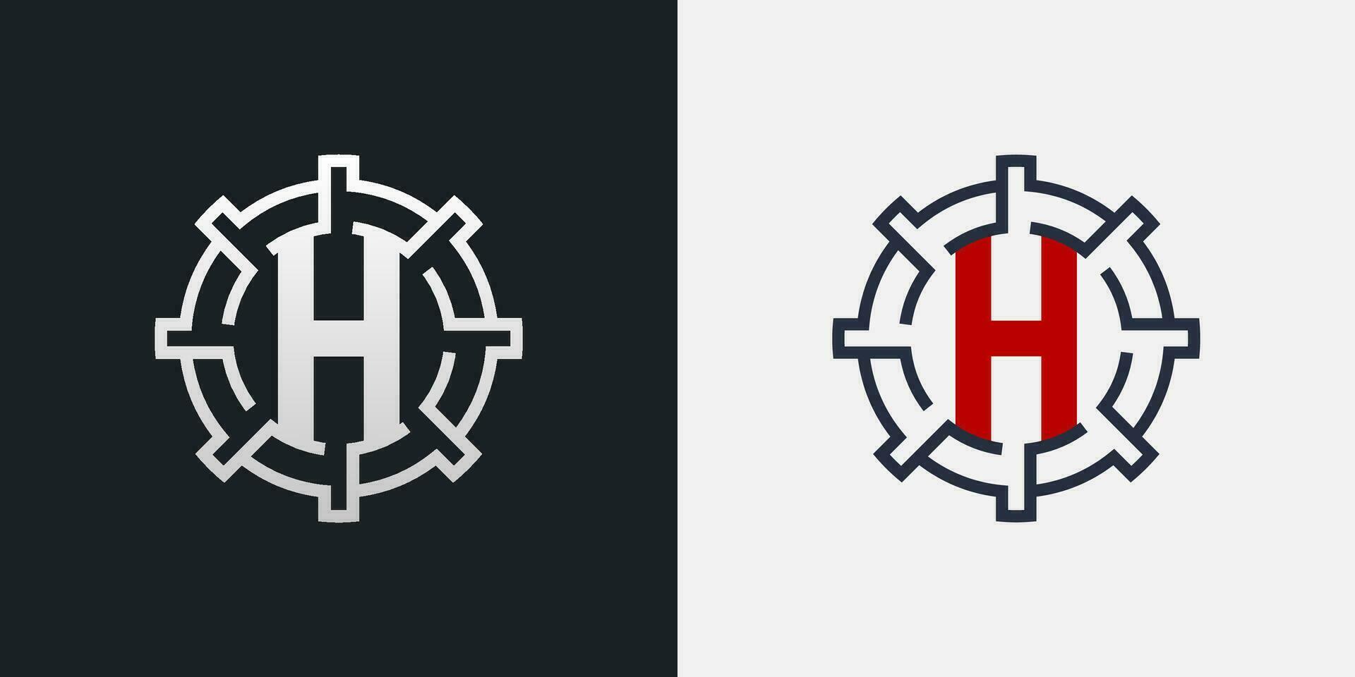 h logotipo Projeto. limpar \ limpo e moderno carta h logotipo dentro volta forma vetor