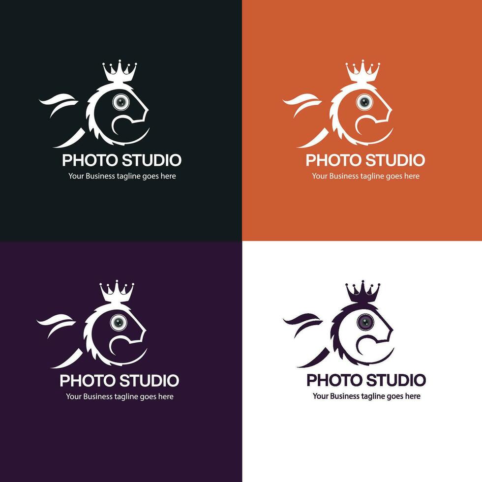 logotipo do estúdio fotográfico vetor