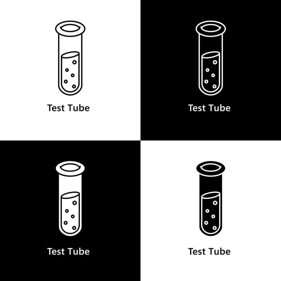 teste tubo laboratório químico logotipo vetor ícone