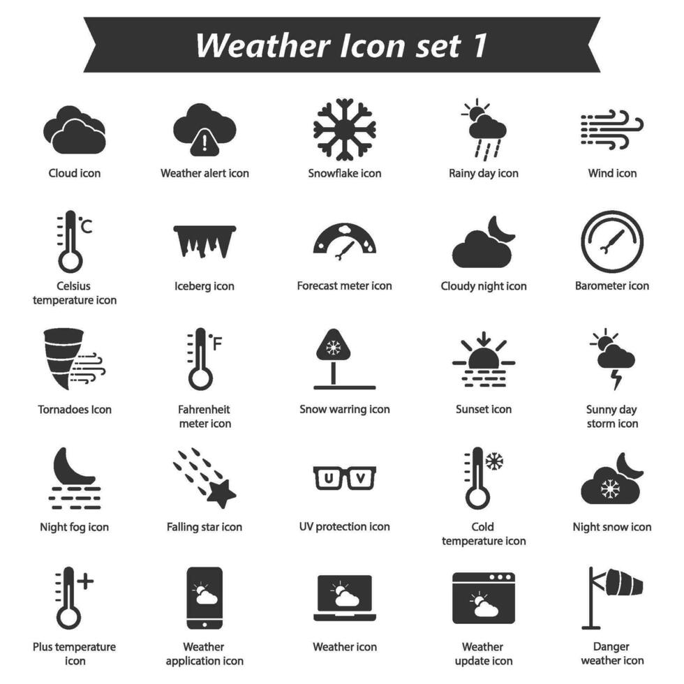 clima ícone conjunto 1 vetor