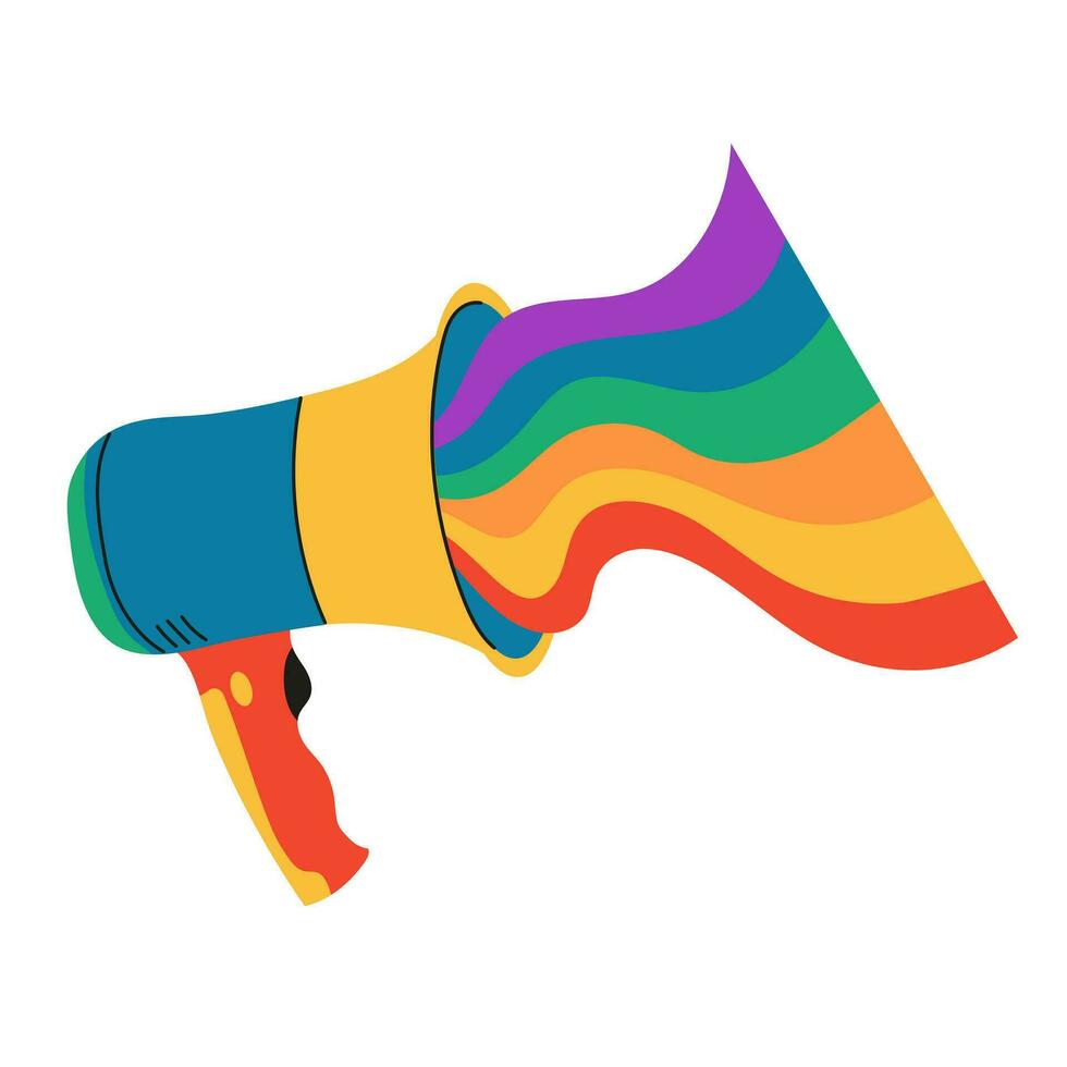 arco-íris. símbolo do a lgbt orgulho comunidade. lgbt alto falante isolado em branco fundo. vetor