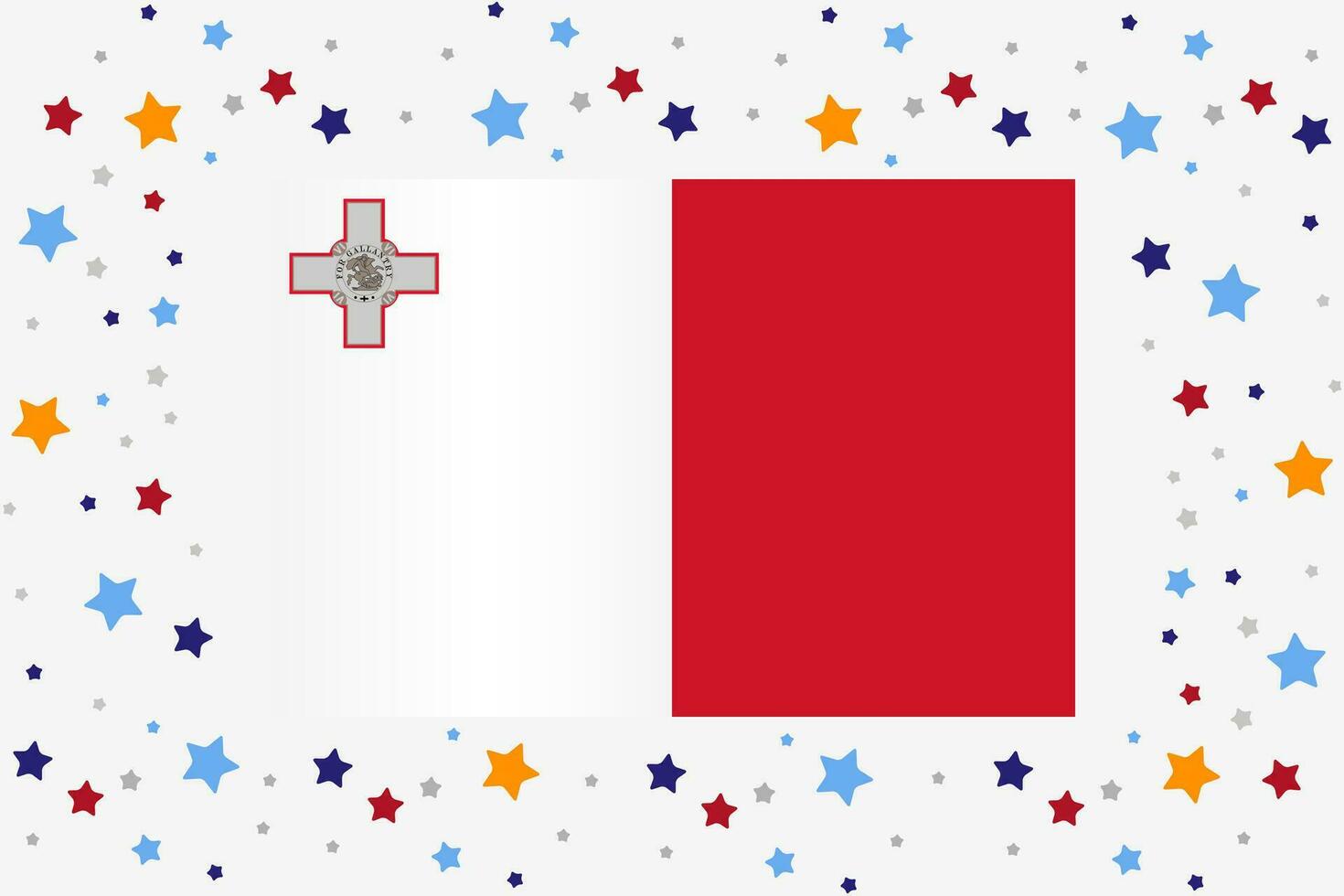 Malta bandeira independência dia celebração com estrelas vetor