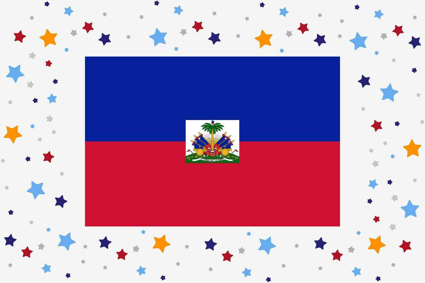 Haiti bandeira independência dia celebração com estrelas vetor