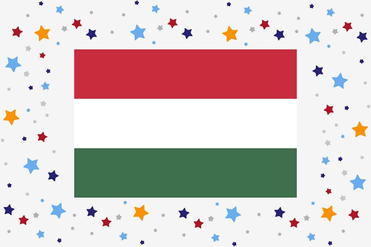 Hungria bandeira independência dia celebração com estrelas vetor