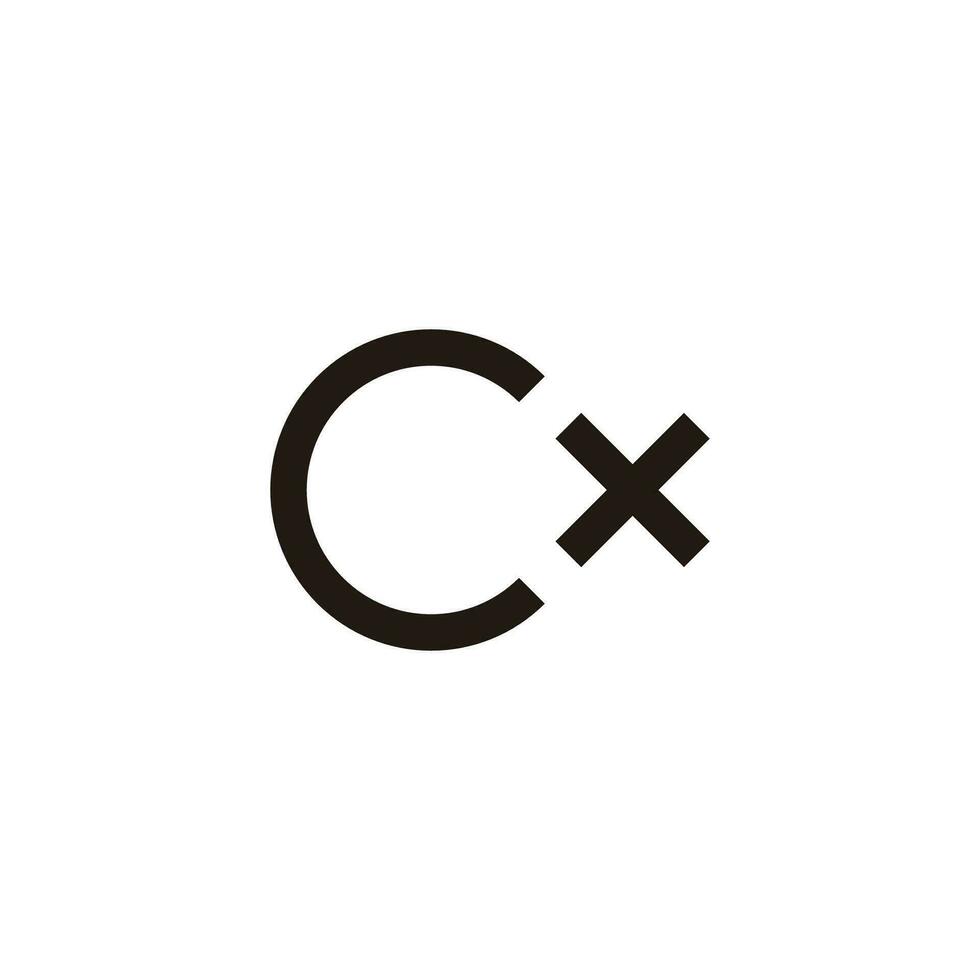carta cx simples geométrico linha logotipo vetor