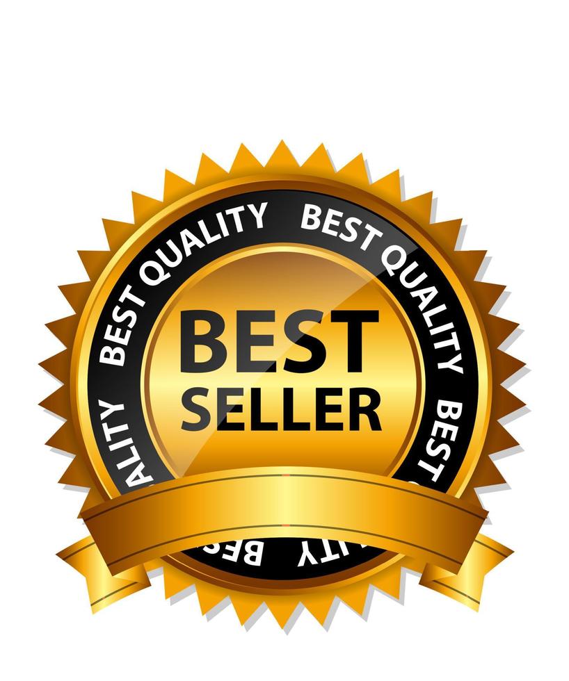 vector best-seller gold sign, label template