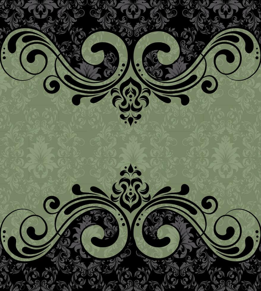 cartão de convite vintage com design floral abstrato retrô elegante ornamentado vetor