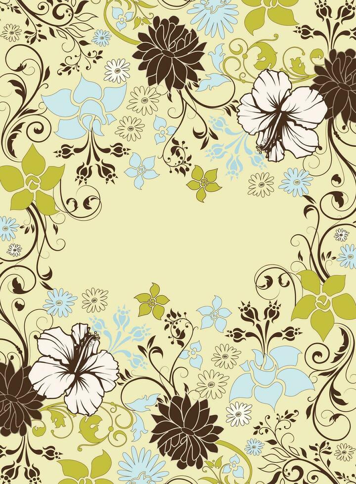 cartão de convite vintage com design floral abstrato retrô elegante ornamentado vetor