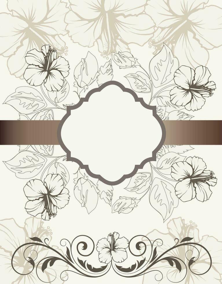 cartão de convite vintage com design floral abstrato retrô elegante ornamentado vetor