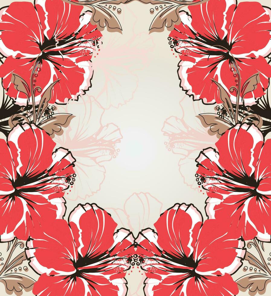 cartão de convite vintage com design floral abstrato retrô elegante ornamentado vetor