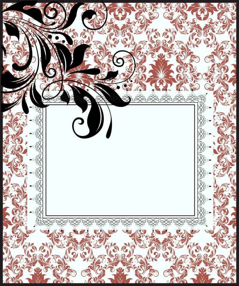 cartão de convite vintage com design floral abstrato retrô elegante ornamentado vetor