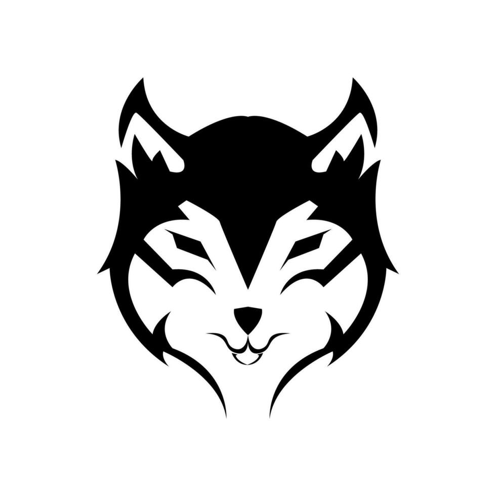 Lobo logotipo Preto arte e ilustração vetor