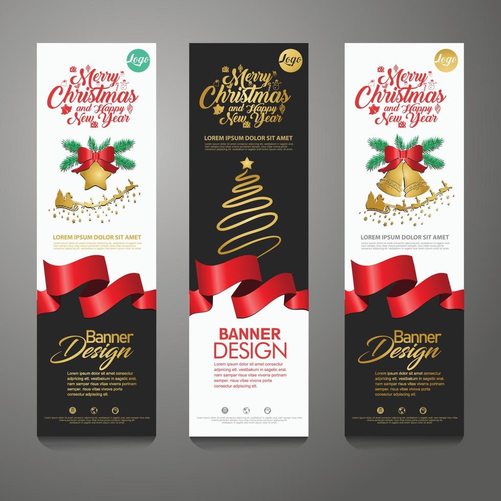 fundo vertical de banner de feliz natal, ilustração vetorial vetor