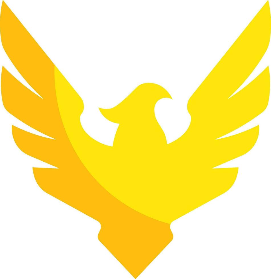 dourado Fénix Águia silhueta logotipo vetor