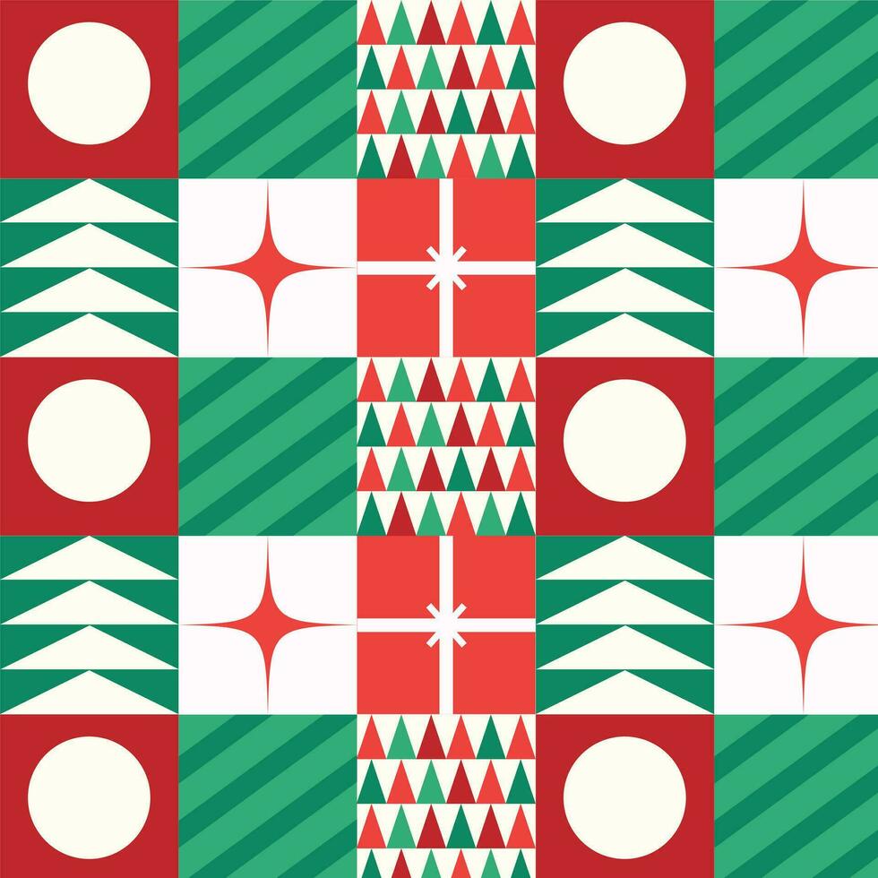 Natal fundo com flocos de neve. Novo anos padronizar dentro bauhaus estilo. Natal fundo dentro bauhaus estilo. vetor ilustração