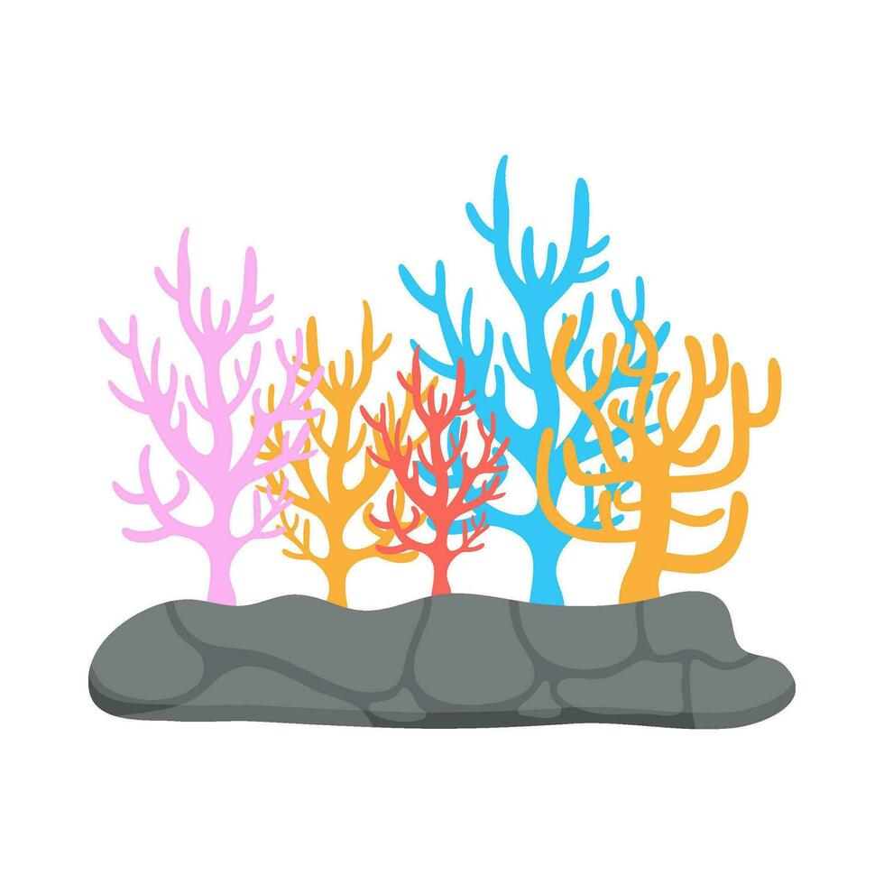 plano ilustração do mar coral recife vetor