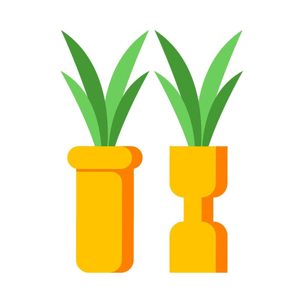 lindo ornamental plantas plano ilustração vetor