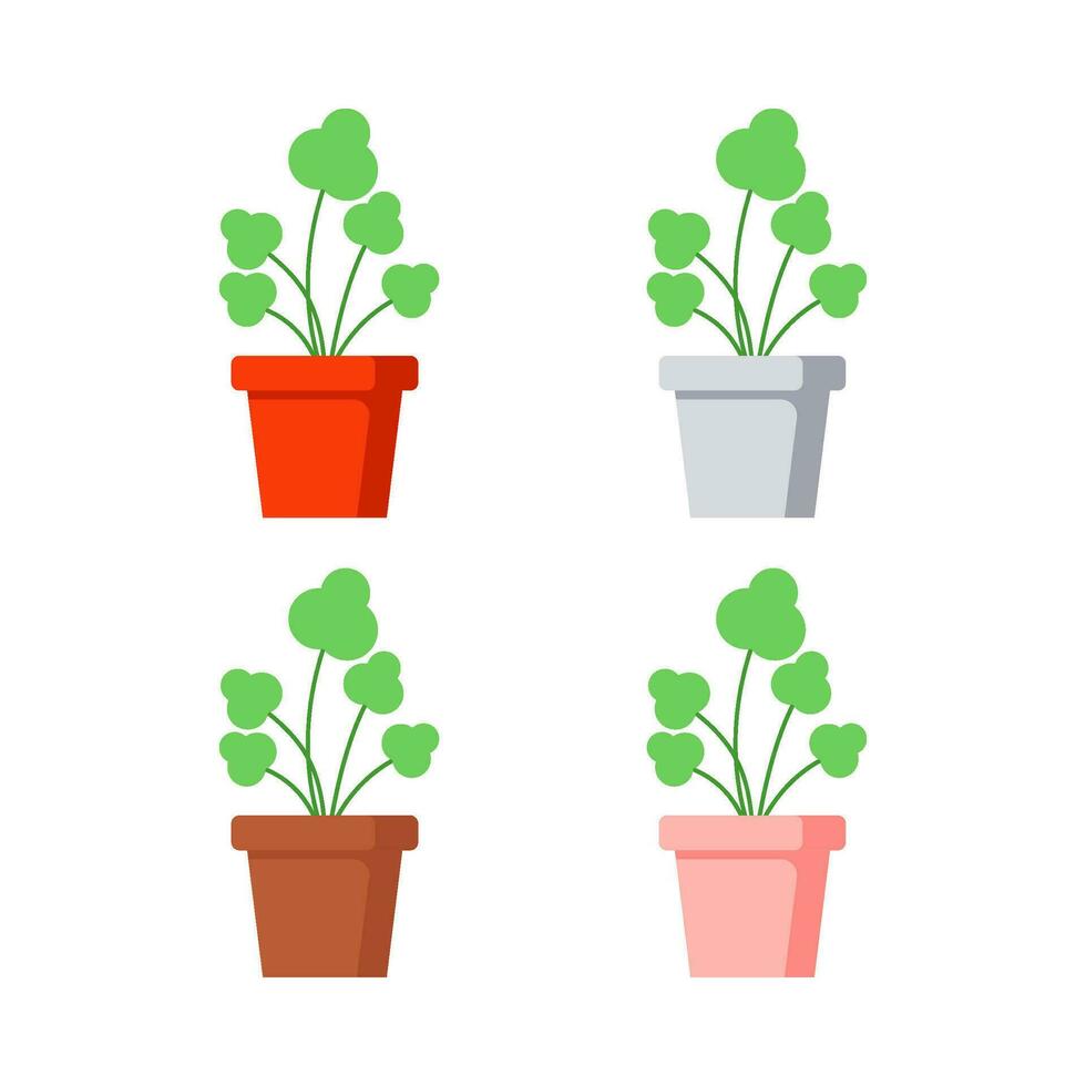 lindo ornamental plantas plano ilustração vetor