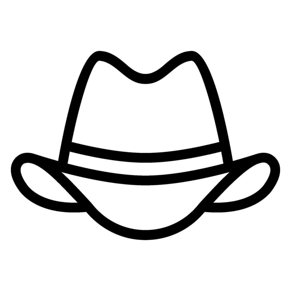 ícone de linha de chapéu de cowboy vetor