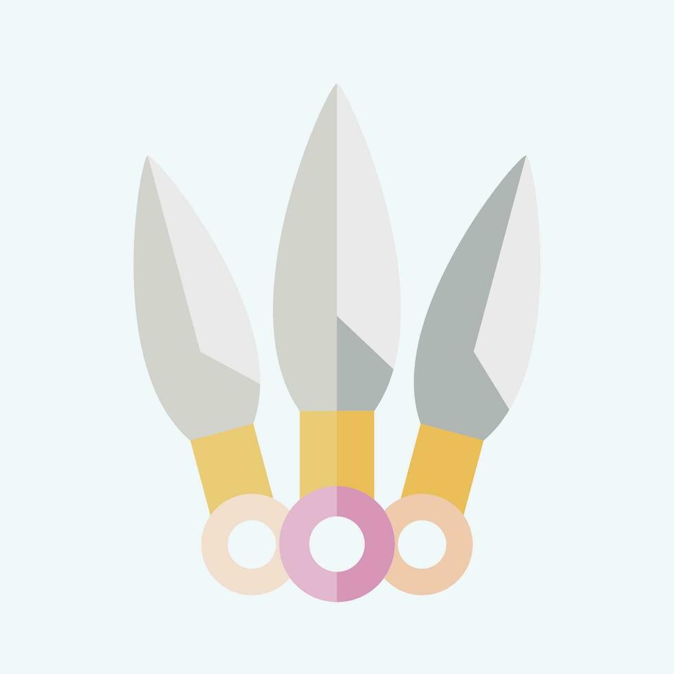 ícone kunai. relacionado para ninja símbolo. plano estilo. simples Projeto editável. simples ilustração vetor