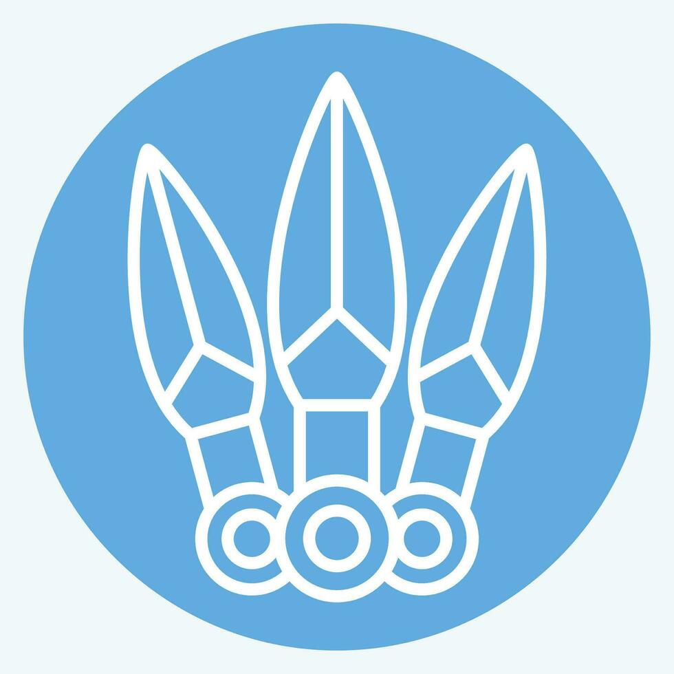 ícone kunai. relacionado para ninja símbolo. azul olhos estilo. simples Projeto editável. simples ilustração vetor